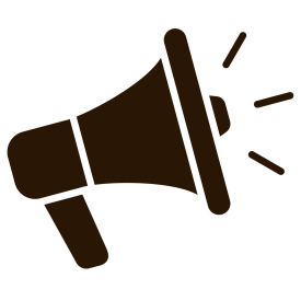 An image of a megaphone indicating News, publications, events and resources