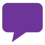 icon of a speech bubble to indicate speaking up and taking part in the cause