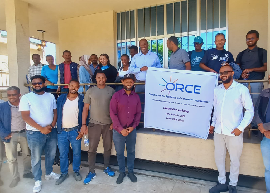 Image of the founders and supporters gathered outside at the ORCE Launch event