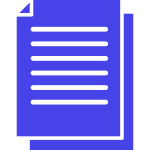 Icon of pieces of paper with writing indicating publications, research and resources