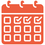 icon of a calendar page with days checked off indicating past events