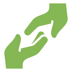 Two hands reaching to each other indicating helpful direct services