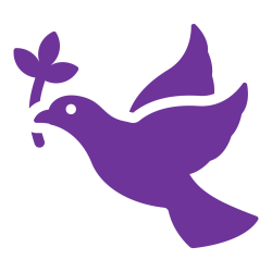 Icon image of a dove holding an olive branch, symbolizing peacebuilding