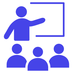 Icon image of a trainer speaking to an audience